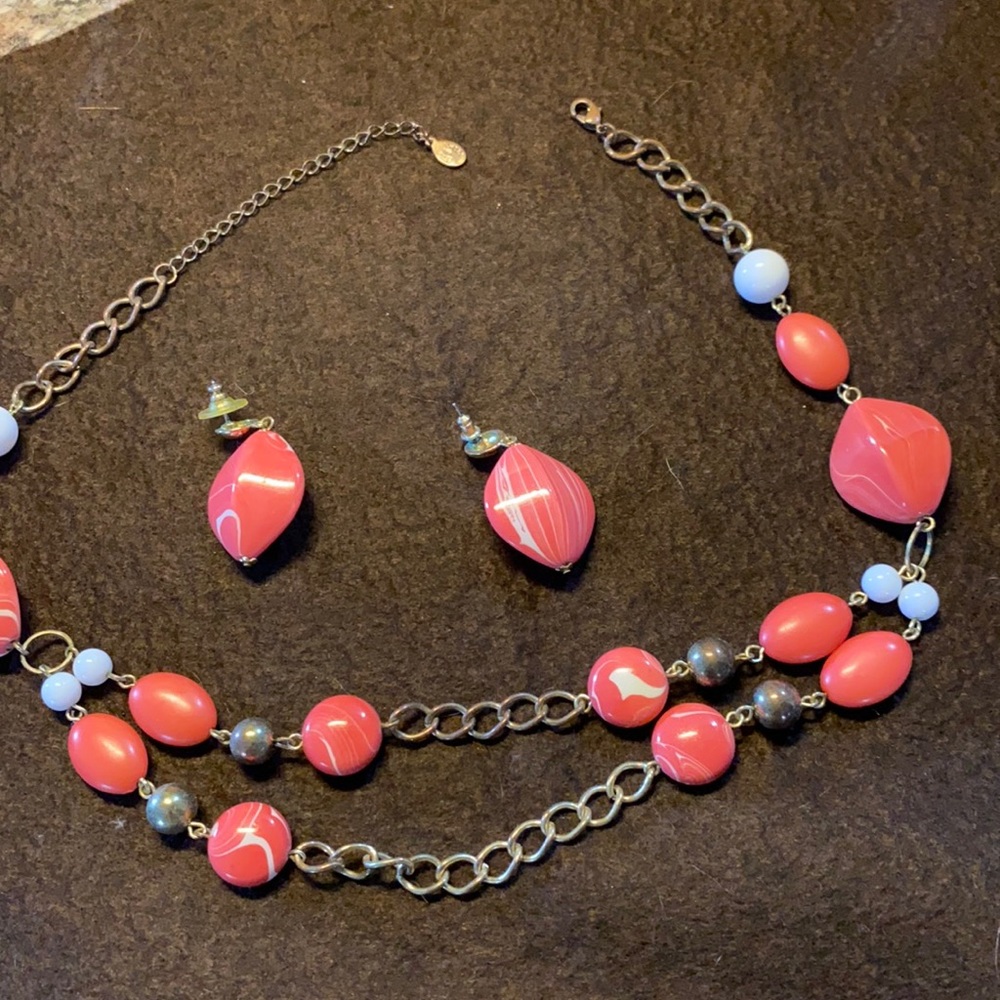 Vintage Robert Rose necklace and earrings